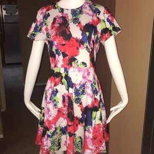 Floral Midi Dress w/ Pockets sz 1: